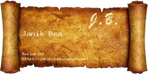 Janik Bea névjegykártya